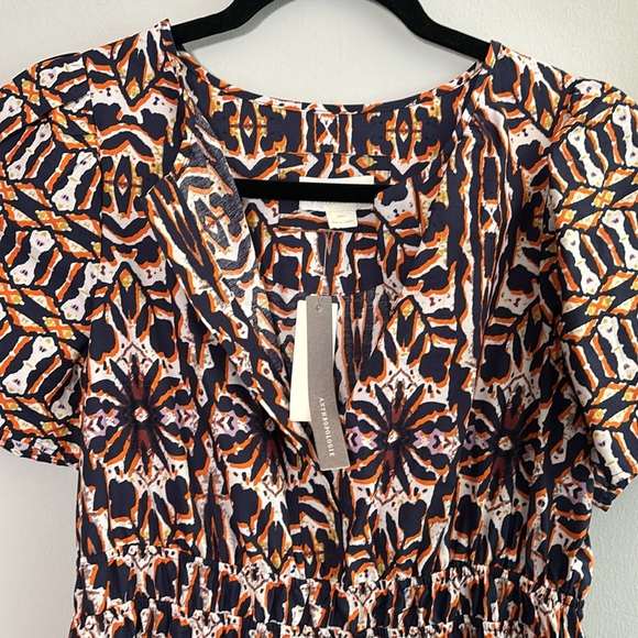 New with tags Maeve Anthropologie short sleeve tribal print maxi dress - Picture 2 of 13